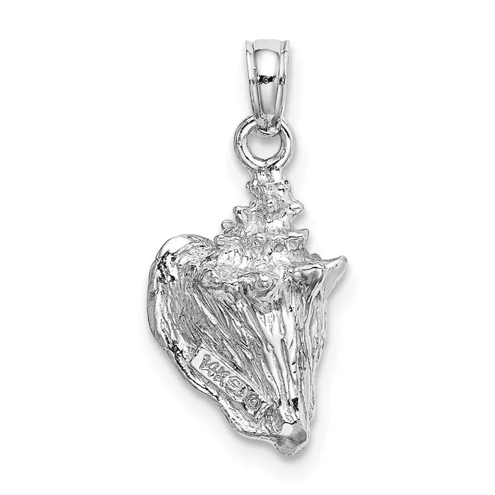 14k White Gold 3D Conch Shell Charm Goldia Charm Necklaces
