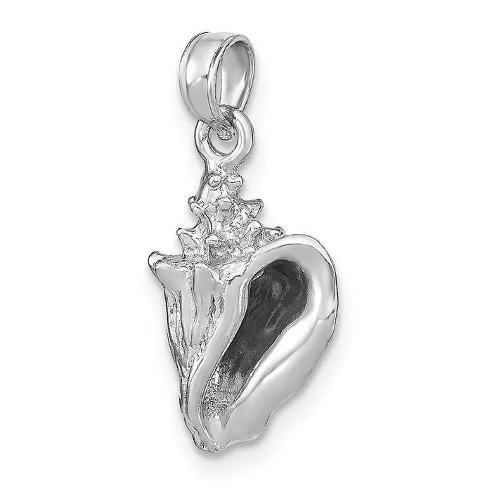 14k White Gold 3D Conch Shell Charm Goldia Charm Necklaces