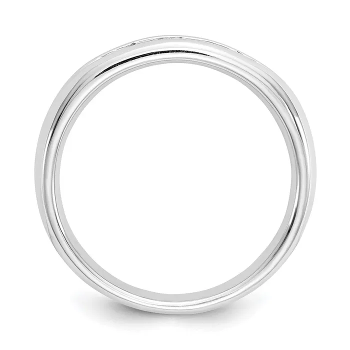 14K White Gold 5Stone Real Diamond Channel Band goldiaca Rings