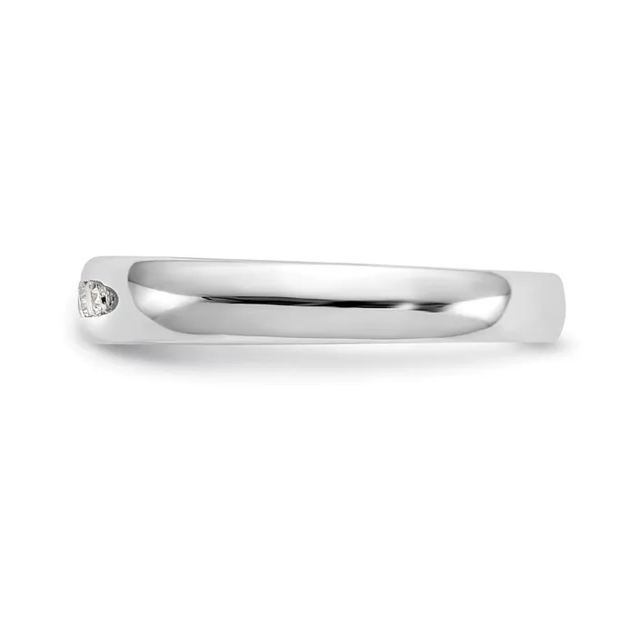 14K White Gold 5Stone Real Diamond Channel Band goldiaca Rings