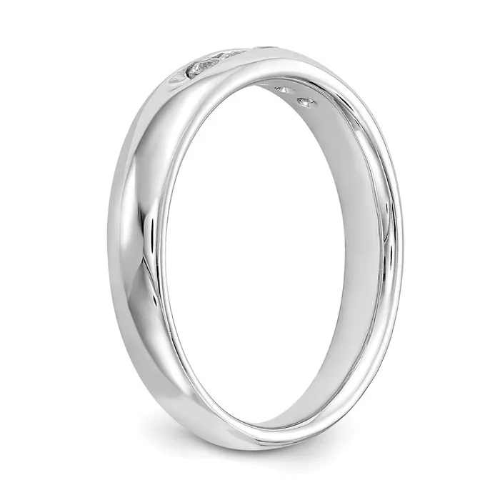 14K White Gold 5Stone Real Diamond Channel Band goldiaca Rings