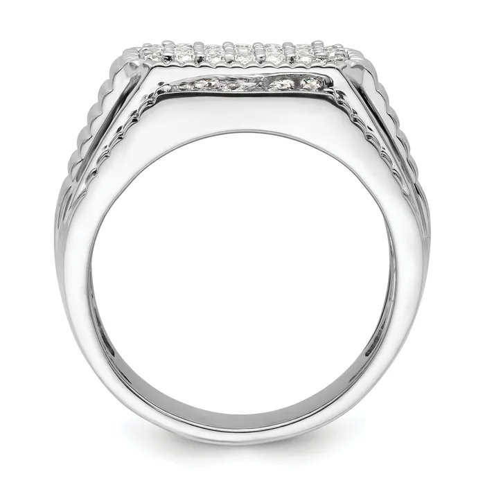 14k White Gold 78 Ct Lab Grown Diamond VSSI G Mens Ring Goldia Rings