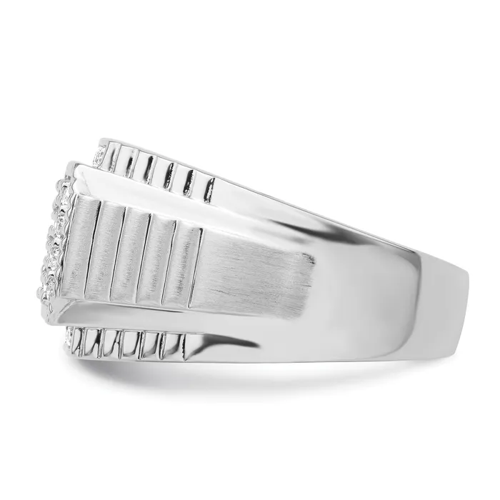 14k White Gold 78 Ct Lab Grown Diamond VSSI G Mens Ring Goldia Rings