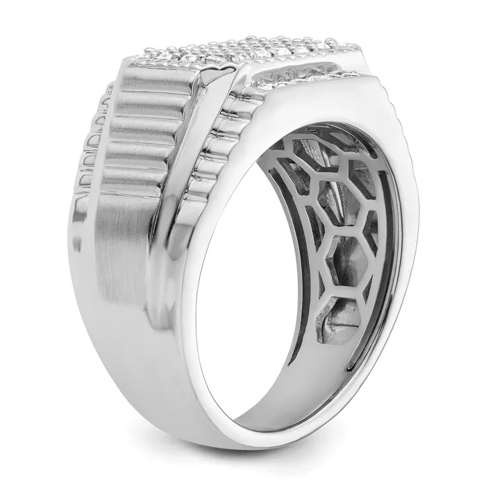 14k White Gold 78 Ct Lab Grown Diamond VSSI G Mens Ring Goldia Rings