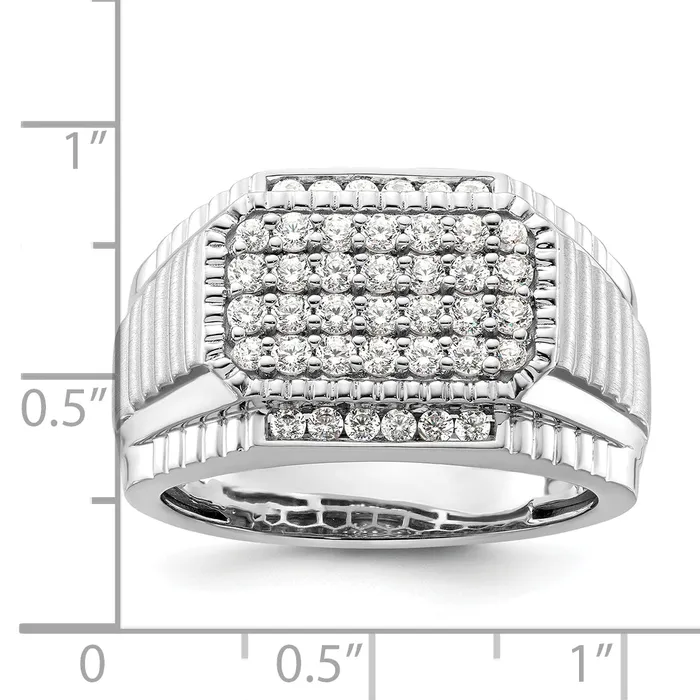 14k White Gold 78 Ct Lab Grown Diamond VSSI G Mens Ring Goldia Rings