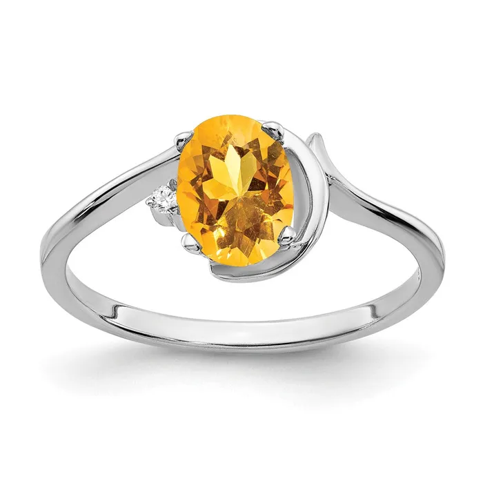 14k White Gold 7x5mm Oval Citrine Checker AAA Real Diamond ring goldiaca Rings 14k White Gold 7x5mm Oval Citrine Checker AAA Real Diamond ring goldiaca Rings