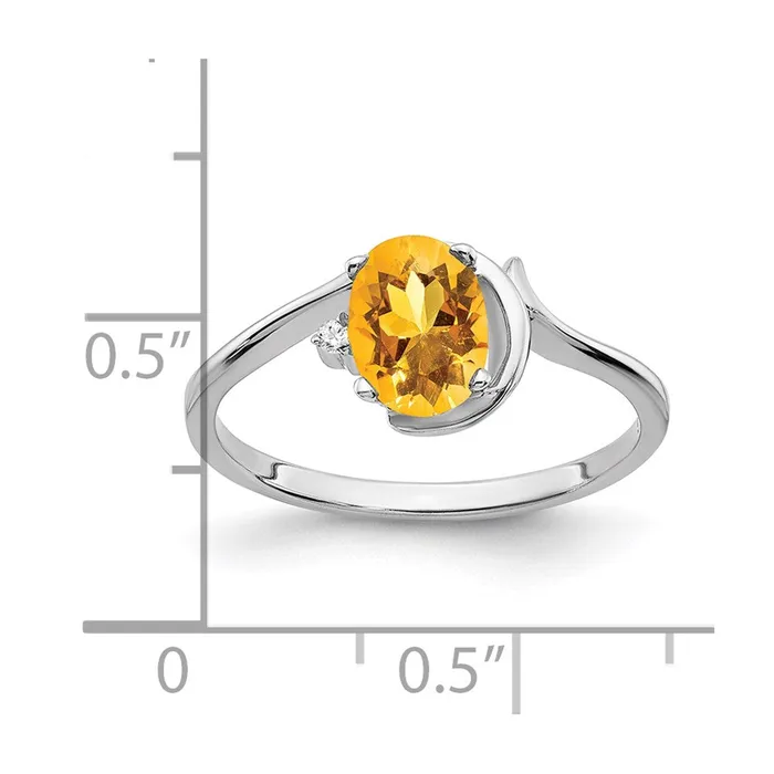 14k White Gold 7x5mm Oval Citrine Checker AAA Real Diamond ring goldiaca Rings 14k White Gold 7x5mm Oval Citrine Checker AAA Real Diamond ring goldiaca Rings