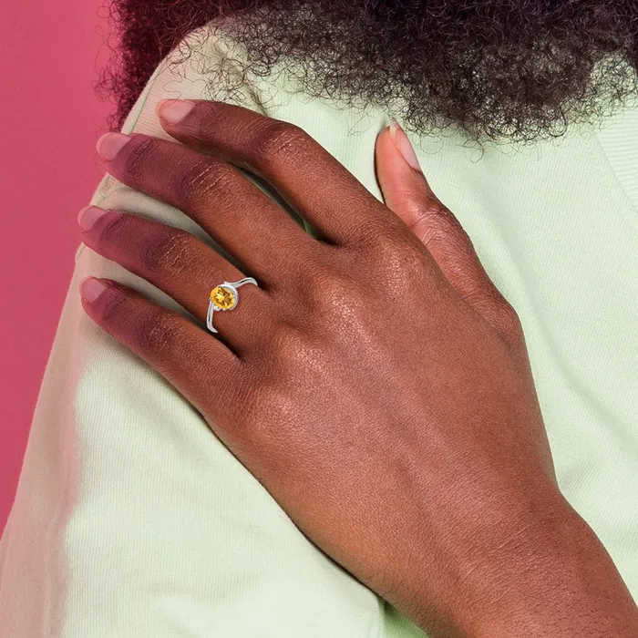 14k White Gold 7x5mm Oval Citrine Checker AAA Real Diamond ring goldiaca Rings 14k White Gold 7x5mm Oval Citrine Checker AAA Real Diamond ring goldiaca Rings