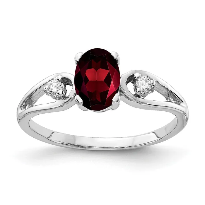 14k White Gold 7x5mm Oval Garnet Checker A Real Diamond ring goldiaca Rings 14k White Gold 7x5mm Oval Garnet Checker A Real Diamond ring goldiaca Rings