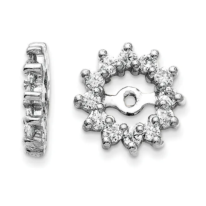 14k White Gold A Diamond Earring Jacket goldiaca Earrings