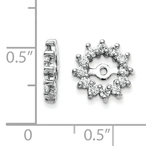 14k White Gold A Diamond Earring Jacket goldiaca Earrings