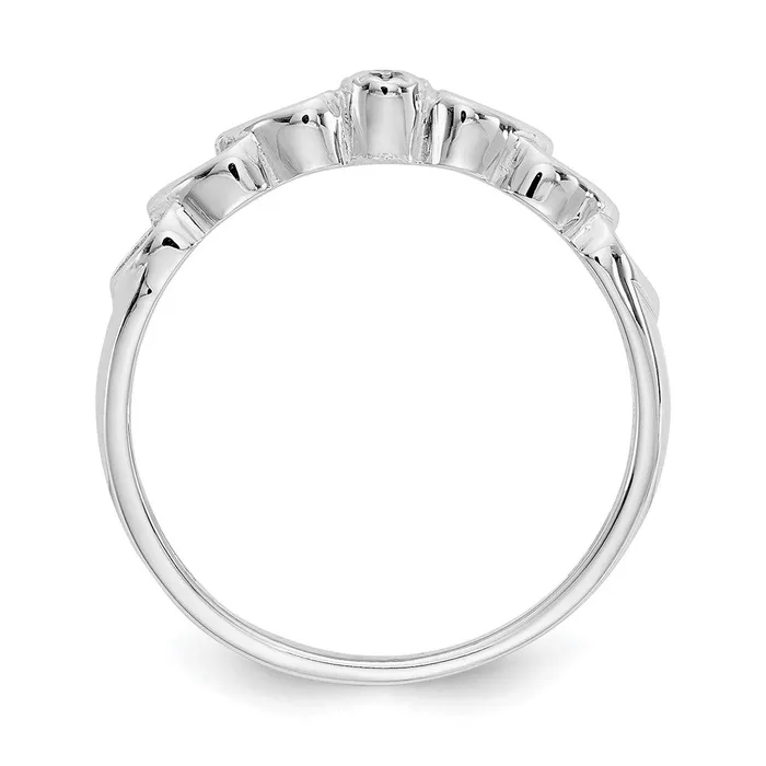 14k White Gold AAA Real Diamond heart ring Goldiacom Rings