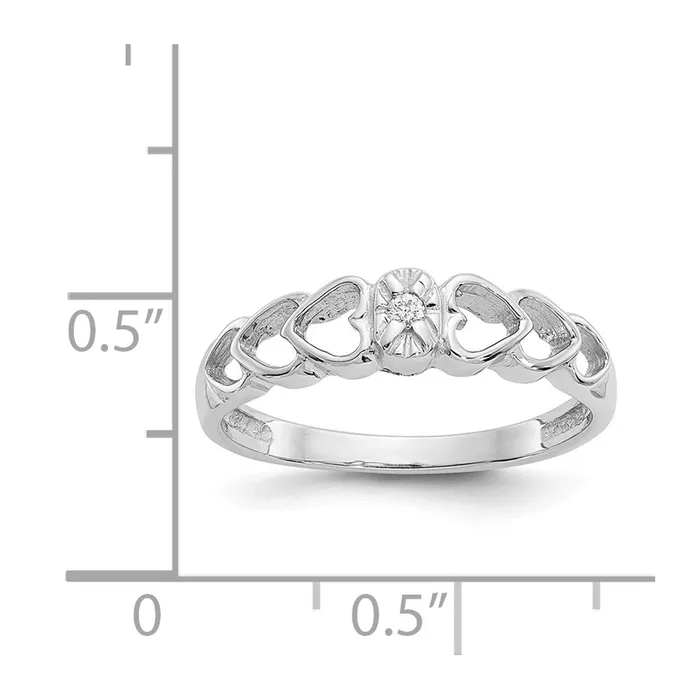 14k White Gold AAA Real Diamond heart ring Goldiacom Rings
