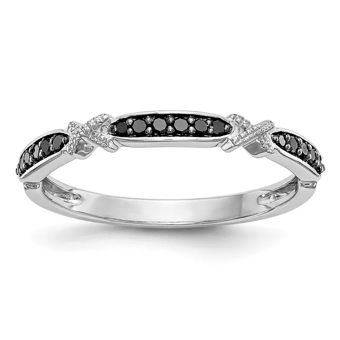 14k White Gold Black Real Diamond Band Goldiacom Rings
