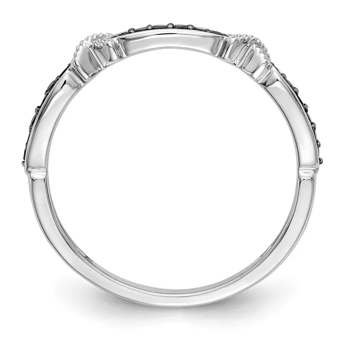 14k White Gold Black Real Diamond Band Goldiacom Rings