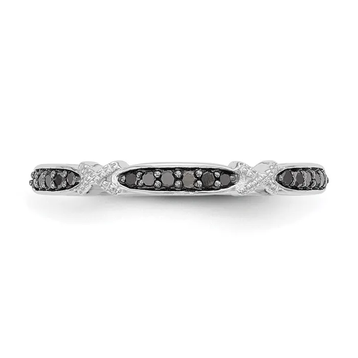 14k White Gold Black Real Diamond Band Goldiacom Rings
