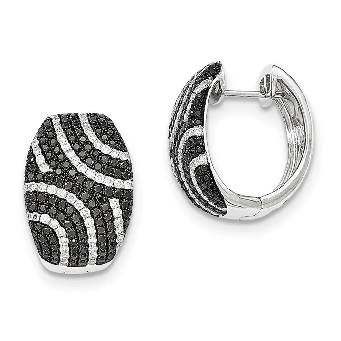 14k White Gold Black u0026 White Real Diamond Hinged Post Earrings Goldia Earrings 14k White Gold Black u0026 White Real Diamond Hinged Post Earrings Goldia Earrings
