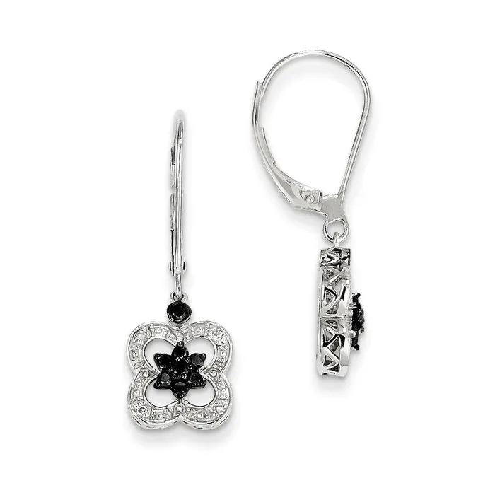 14K White Gold Black u0026 White Real Diamond Leverback Earrings Goldia Earrings 14K White Gold Black u0026 White Real Diamond Leverback Earrings Goldia Earrings