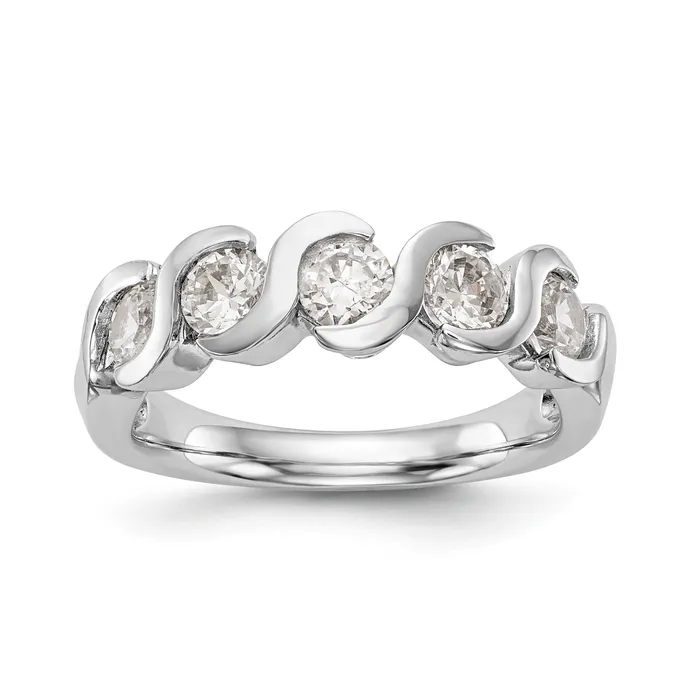 14K White Gold Diamond Band Goldiacom Rings