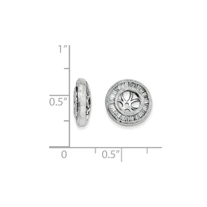 14k White Gold Diamond Earring Jacket goldiaca Earrings