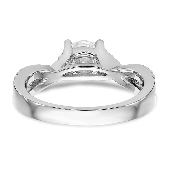 14k White Gold Diamond Round CZ By Pass Engagement Ring Goldiacom Rings