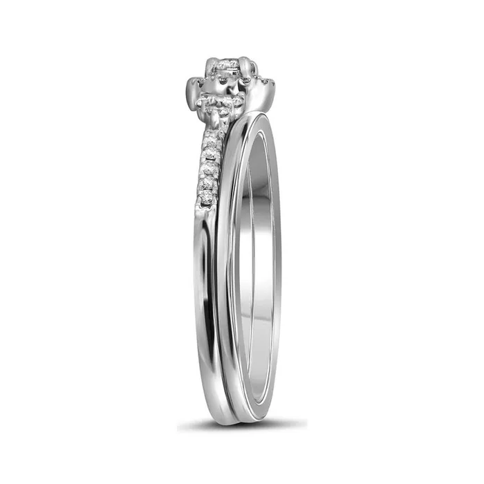 14k White Gold Diamond Slender Wedding Bridal Engagement Ring Band Set 13 Cttw gndatlanta Rings