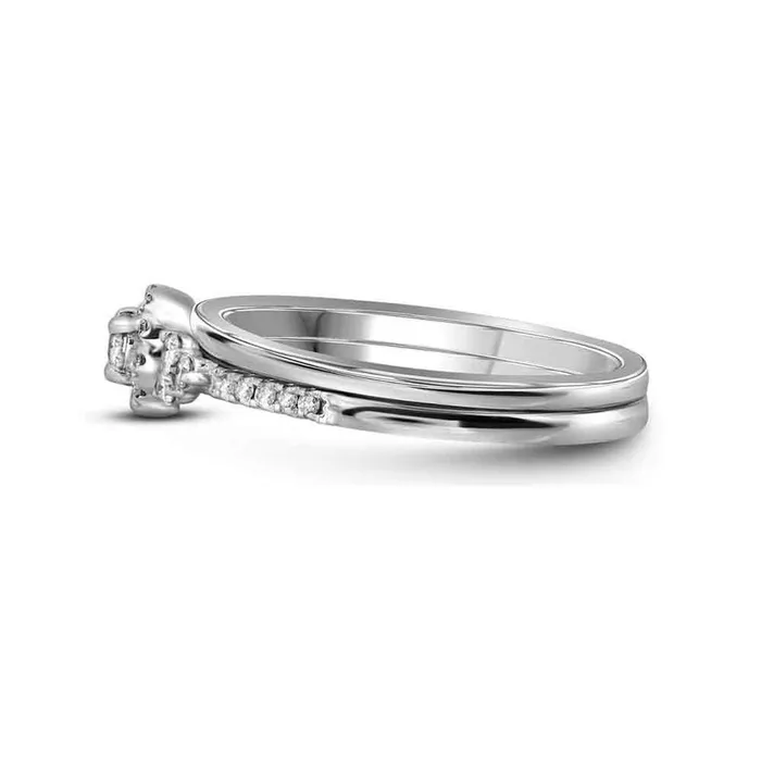 14k White Gold Diamond Slender Wedding Bridal Engagement Ring Band Set 13 Cttw gndatlanta Rings