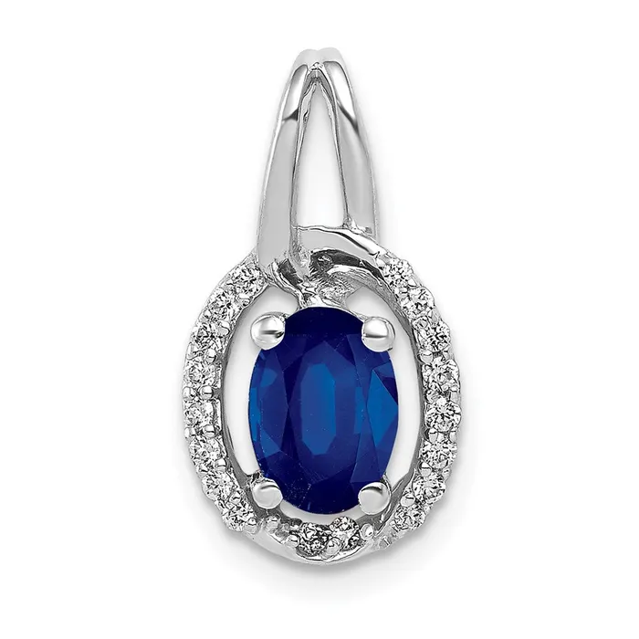 14k White Gold Real Diamond and 85 Sapphire Halo Pendant Goldia Necklaces 14k White Gold Real Diamond and 85 Sapphire Halo Pendant Goldia Necklaces
