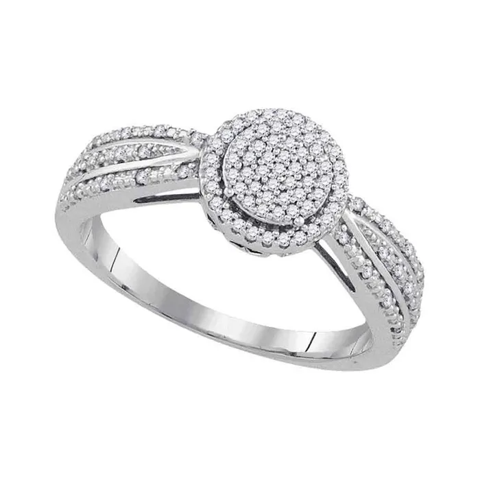 14k White Gold Round Diamond Circle Cluster Ring 15 Cttw gndatlanta Rings 14k White Gold Round Diamond Circle Cluster Ring 15 Cttw gndatlanta Rings