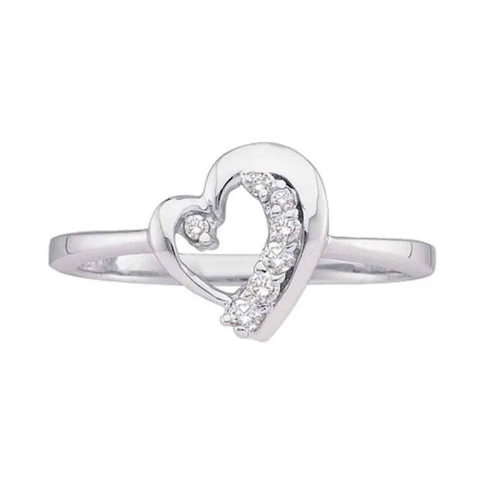 14k White Gold Round Diamond Heart Journey Ring 110 Cttw gndatlanta Rings 14k White Gold Round Diamond Heart Journey Ring 110 Cttw gndatlanta Rings