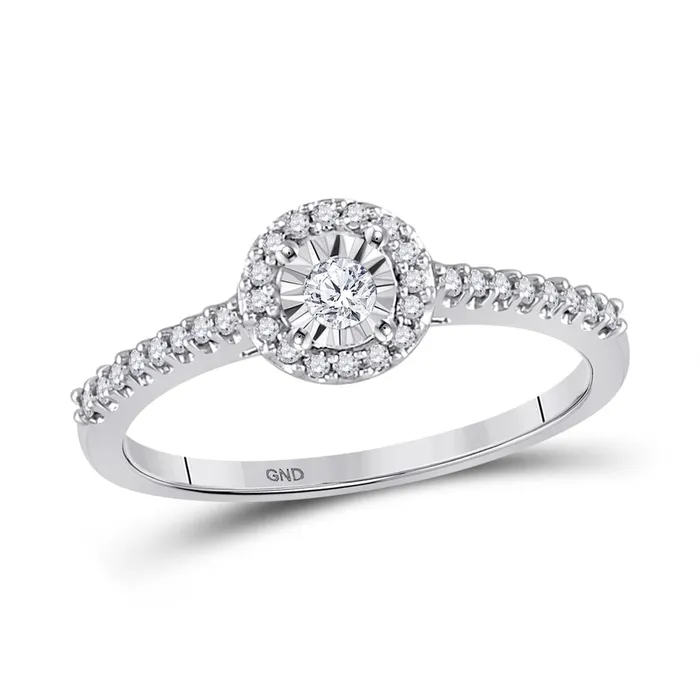 14k White Gold Round Diamond Solitaire Promise Ring 14 Cttw gndatlanta Rings