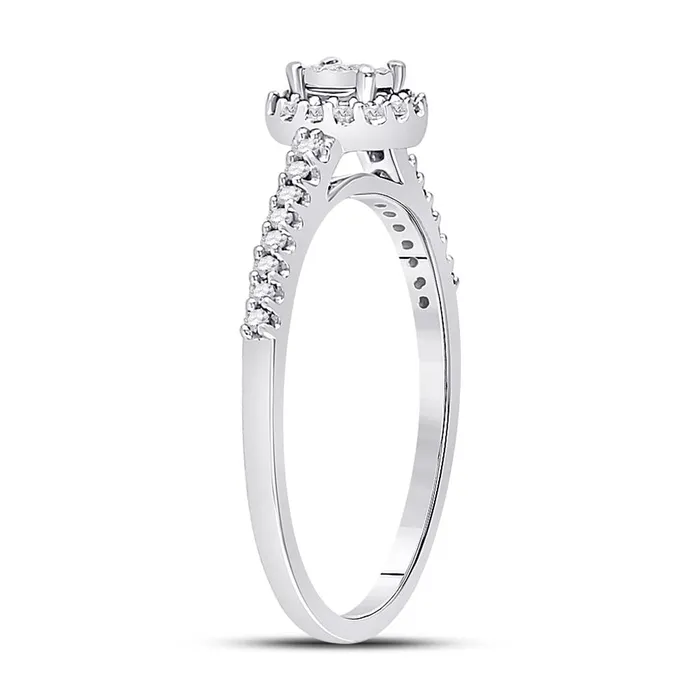 14k White Gold Round Diamond Solitaire Promise Ring 14 Cttw gndatlanta Rings