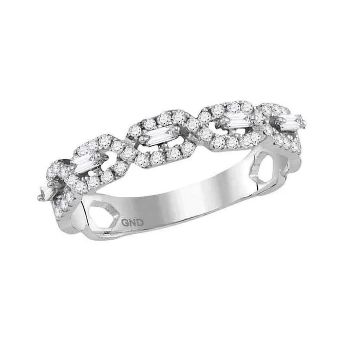14k White Gold Round Diamond Twist Stackable Band Ring 13 Cttw gndatlanta Rings 14k White Gold Round Diamond Twist Stackable Band Ring 13 Cttw gndatlanta Rings