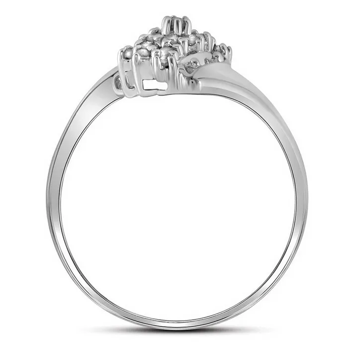 14k White Gold Round Prongset Diamond Cluster Slender Ring 18 Cttw gndatlanta Rings