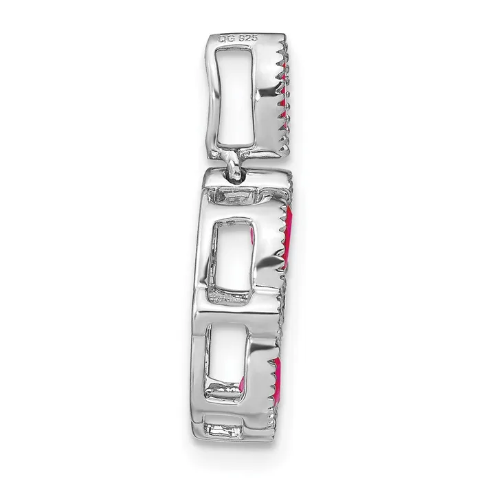 14k White Gold Ruby and Real Diamond Pendant Goldia Necklaces
