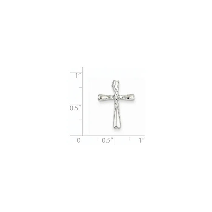 14K White Gold u0026 Real Diamond Cross Pendant Slide Pendant Goldia Necklaces