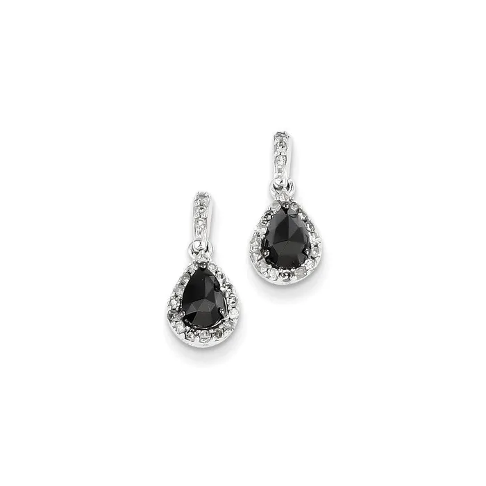 14k White Gold w Black and White Real Diamond Post Dangle Earrings Goldia Earrings 14k White Gold w Black and White Real Diamond Post Dangle Earrings Goldia Earrings