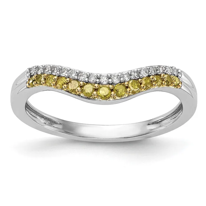 14k White Gold Yellow White Real Diamond Band Goldiacom Rings