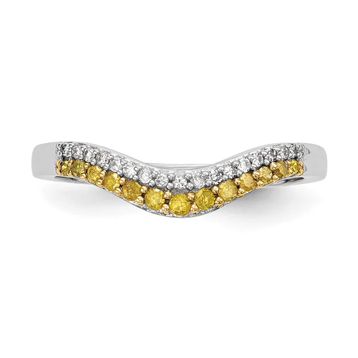 14k White Gold Yellow White Real Diamond Band Goldiacom Rings