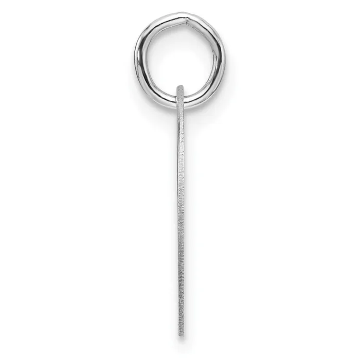 14k White Goldw Polished Black Enamel Letter O Initial Disk Charm Goldia Charm Necklaces