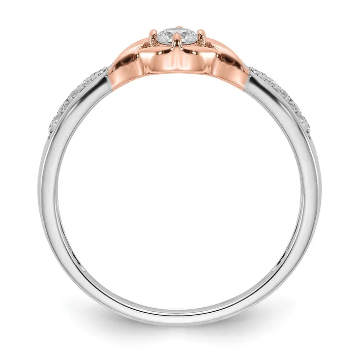 14k White u0026 Rose Gold Real Diamond Promise Ring Goldia Rings
