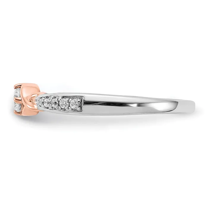 14k White u0026 Rose Gold Real Diamond Promise Ring Goldia Rings