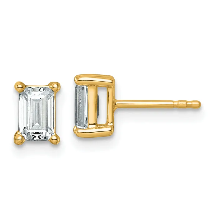 14k Yellow Gold 1 12 ctw Lab Grown Diamond VSSI G Emerald 4 Prong Heavy Wt Stud Earrings Goldia Earrings 14k Yellow Gold 1 12 ctw Lab Grown Diamond VSSI G Emerald 4 Prong Heavy Wt Stud Earrings Goldia Earrings