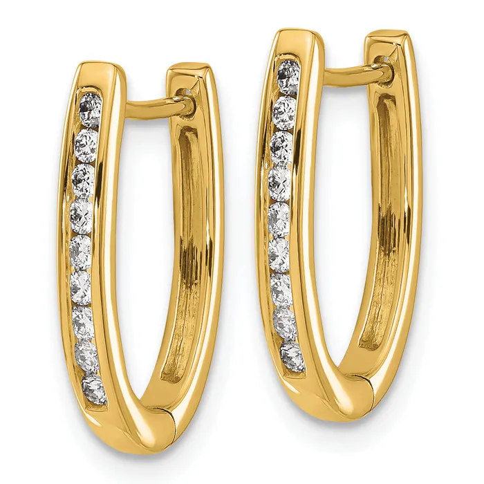 14k Yellow Gold 14 Ct Lab Grown Diamond VSSI G Hinged Hoop Earrings Goldia Earrings