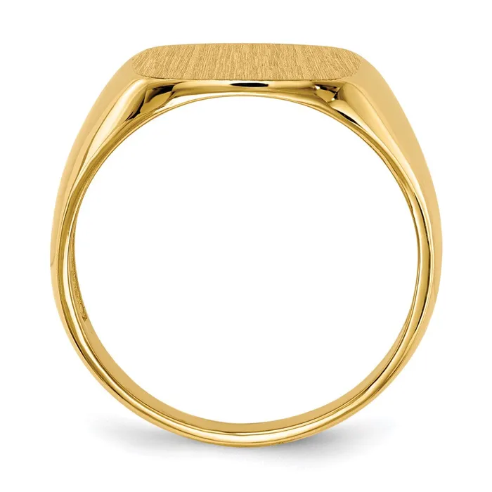 14K Yellow Gold 140x135mm Open Back Mens Signet Ring Goldia Rings