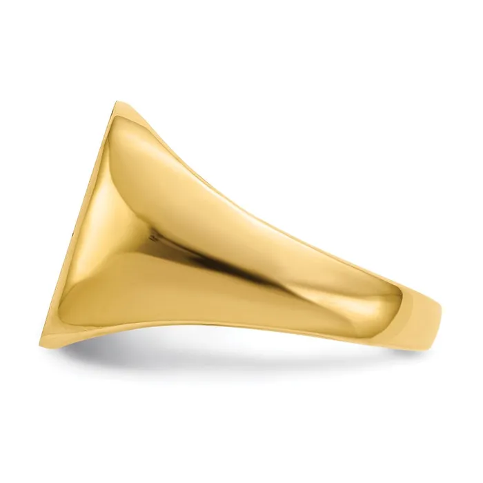 14K Yellow Gold 140x135mm Open Back Mens Signet Ring Goldia Rings