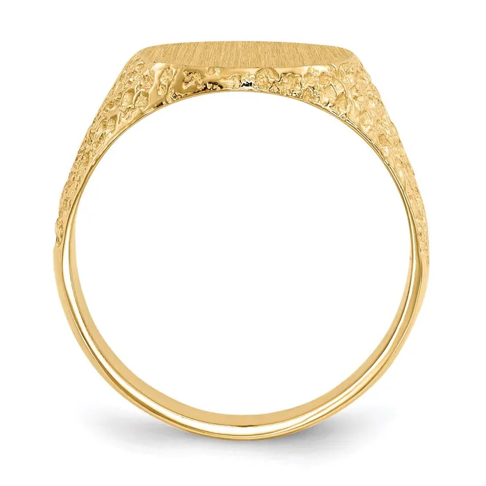 14K Yellow Gold 170x130mm Closed Back Mens Signet Ring Goldia Rings