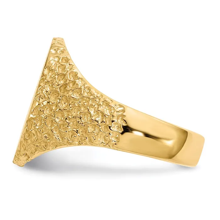 14K Yellow Gold 170x130mm Closed Back Mens Signet Ring Goldia Rings
