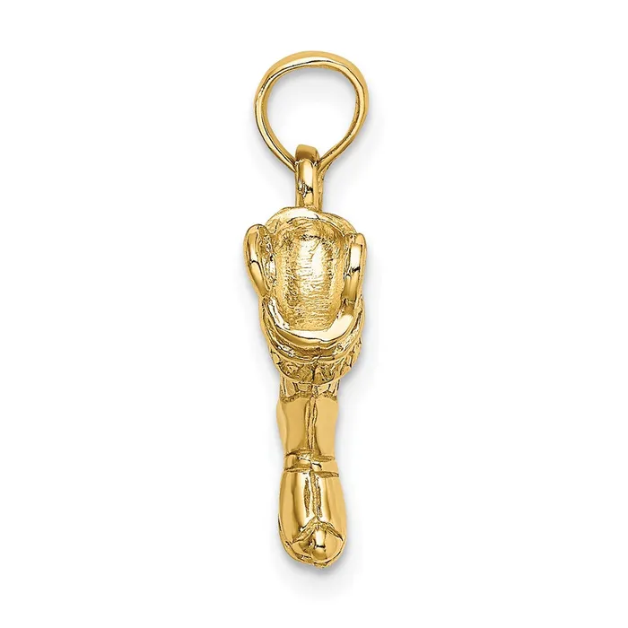 14k Yellow Gold 3D Firefighter Boot Charm Goldia Charm Necklaces
