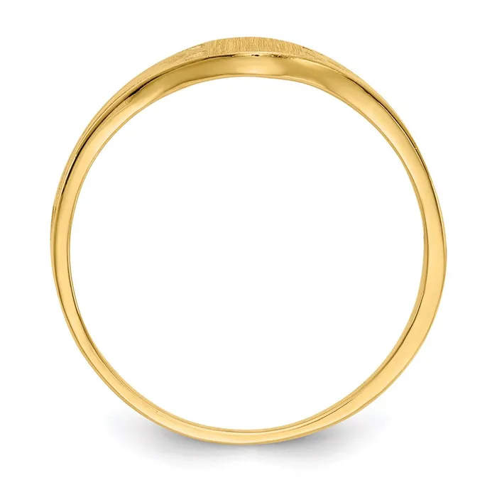 14K Yellow Gold 65x40mm Closed Back Childrens Signet Ring Goldia Rings